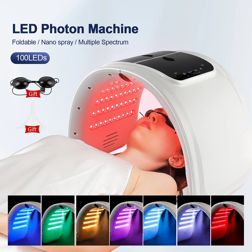 7 Colors LED Photon Machine with Nano Spray – Skin Rejuvenation & Moisturizing for Face & Body