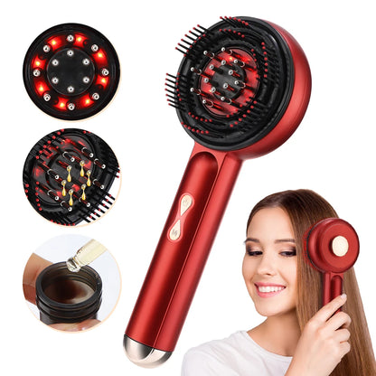 Electric Vibration Massage Comb with Red Light Therapy